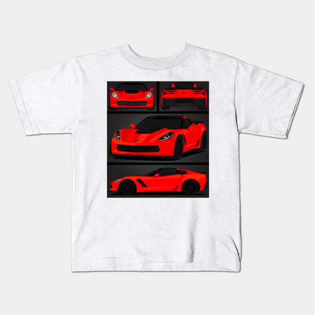 Z06 RED Kids T-Shirt by VENZ0LIC